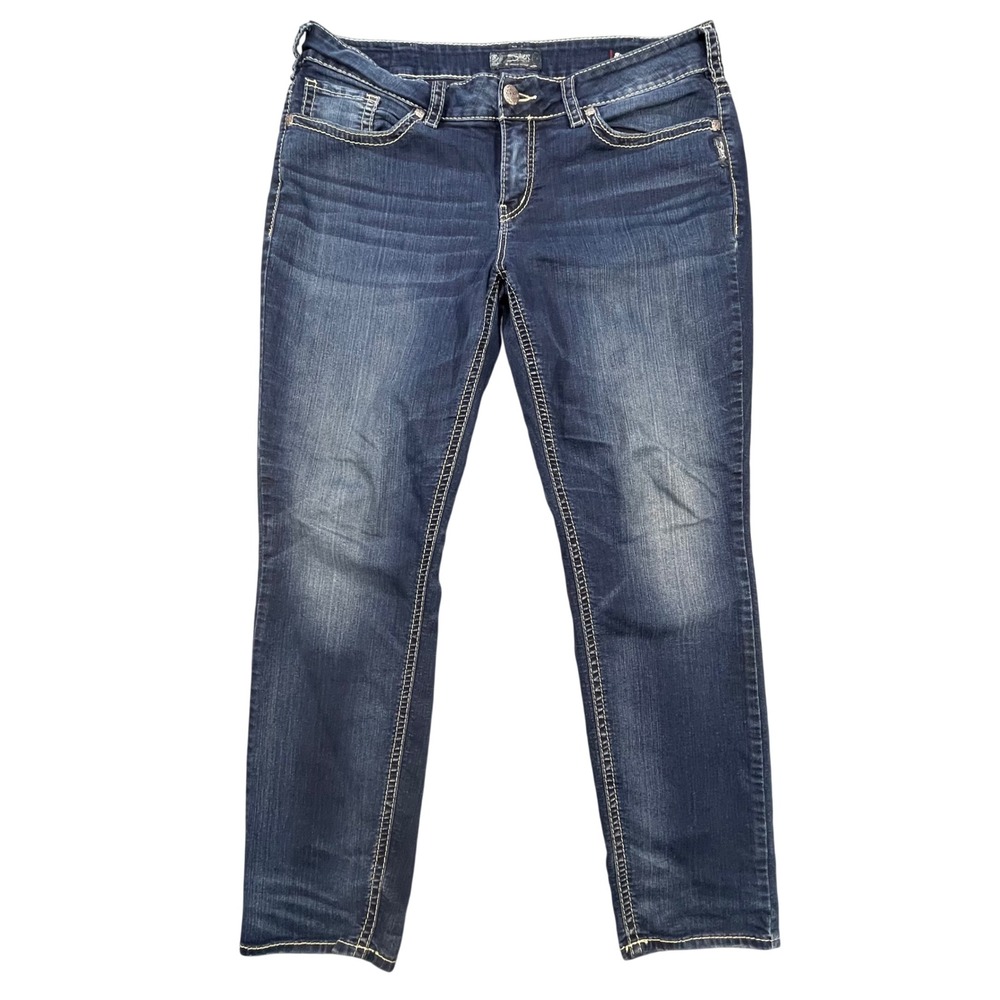 Silver Jeans Blue Suki Mid Skinny Super Stretch Jeans Women Size 18